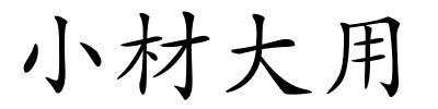 小材大用的解释