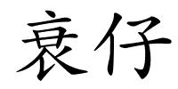 衰仔的解释