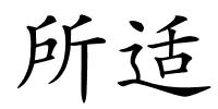 所适的解释