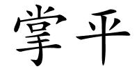 掌平的解释