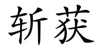 斩获的解释