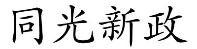 同光新政的解释