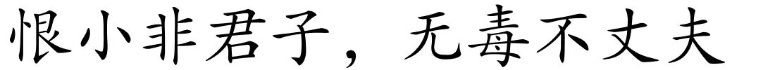 恨小非君子，无毒不丈夫的解释