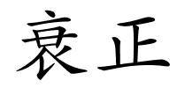 衰正的解释