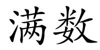 满数的解释