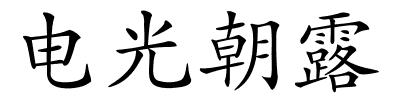 电光朝露的解释