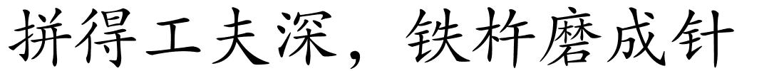 拼得工夫深，铁杵磨成针的解释