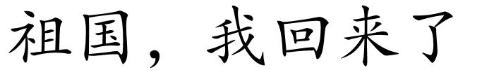 祖国，我回来了的解释