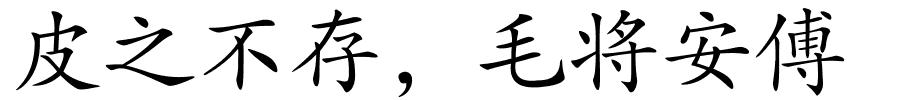 皮之不存﹐毛将安傅的解释