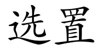 选置的解释