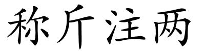 称斤注两的解释