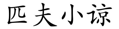 匹夫小谅的解释