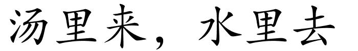 汤里来，水里去的解释