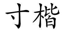 寸楷的解释