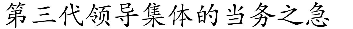 第三代领导集体的当务之急的解释