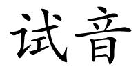 试音的解释