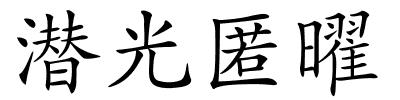 潜光匿曜的解释