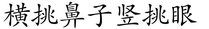 横挑鼻子竖挑眼的解释