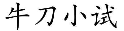 牛刀小试的解释