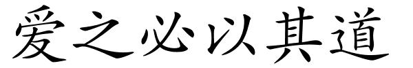 爱之必以其道的解释