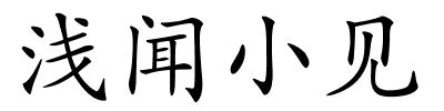 浅闻小见的解释