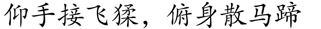 仰手接飞猱，俯身散马蹄的解释