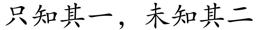 只知其一，未知其二的解释