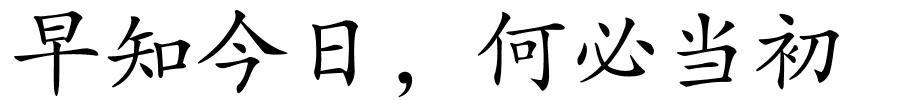 早知今日，何必当初的解释